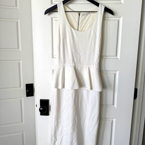 Alice + Olivia Elegant White Peplum Dress - Picture 2 of 4